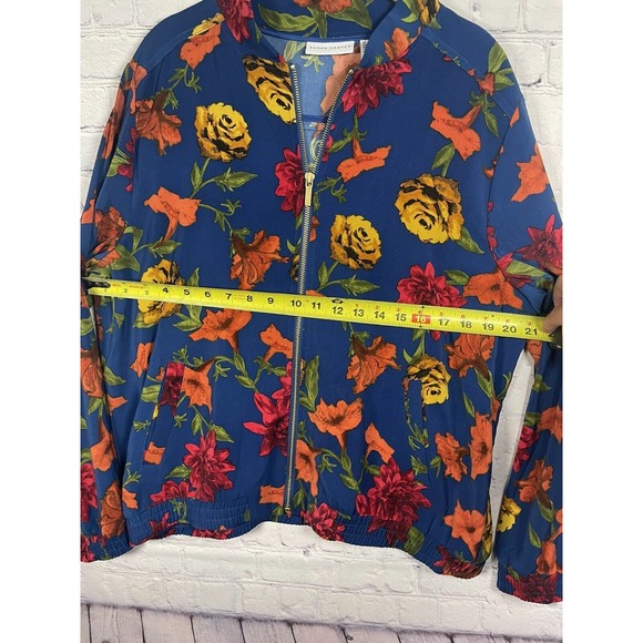 SUSAN GRAVER Jacket Women's Size L Floral Full Zip Long Sleeve With Pockets - Picture 8 of 11